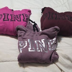 Victoria's Secret Pink Hoodie with Silver Accents